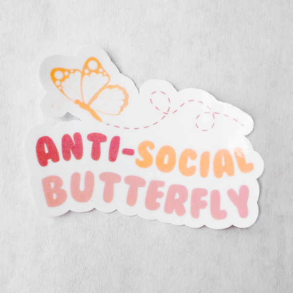Anti-Social Butterfly Sticker