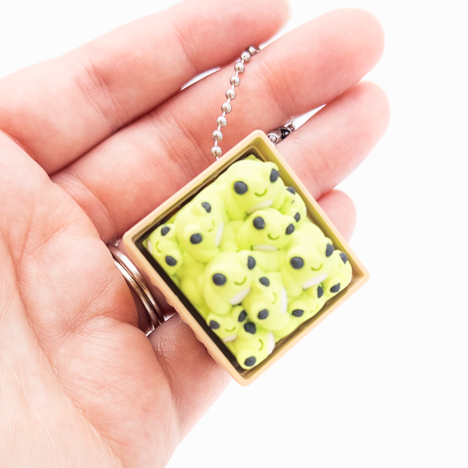 Basket of Froggos Clicker Keychain