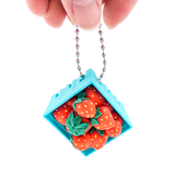 Basket of Strawberries Clicker Keychain