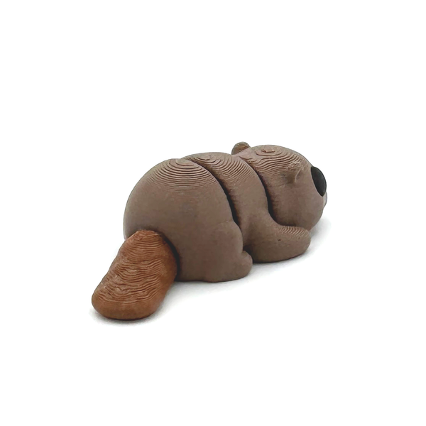 3D Printed Mini Beaver Fidget facing away showing tail