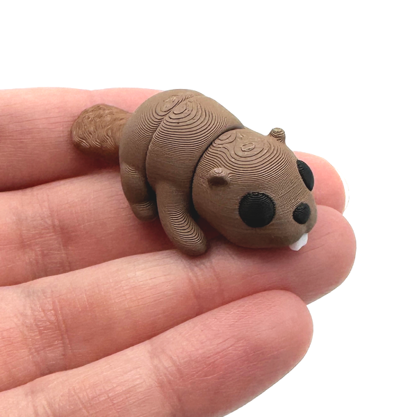 3D Printed Mini Beaver Fidget held in hand