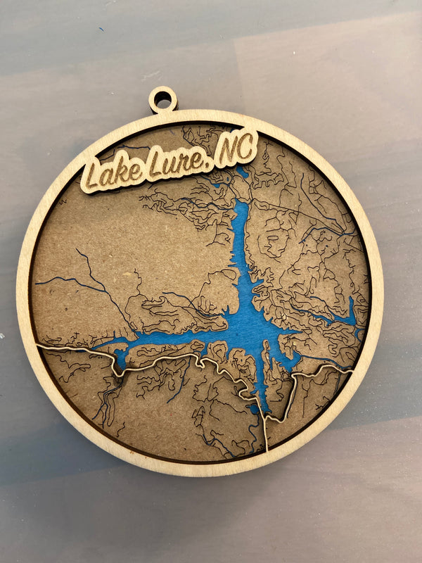 Lake Lure Map Ornament