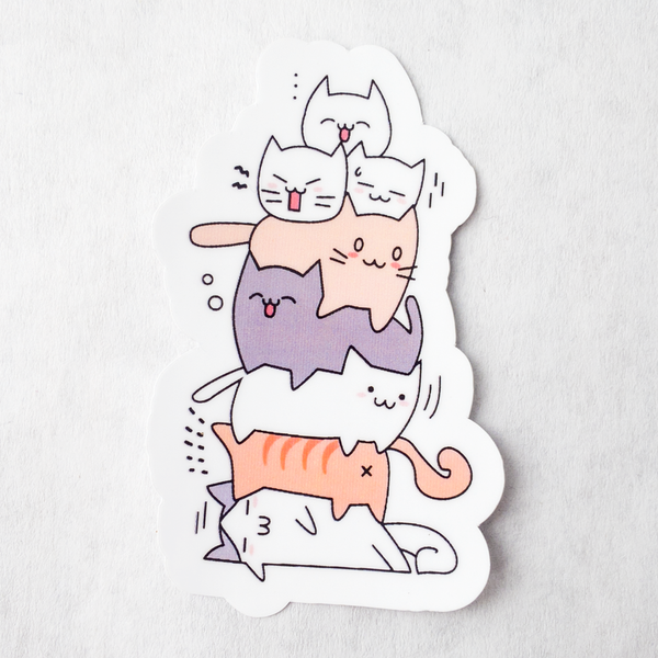 Cute Cat Stack Sticker