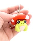 Mushroom Frog Clicker Keychain