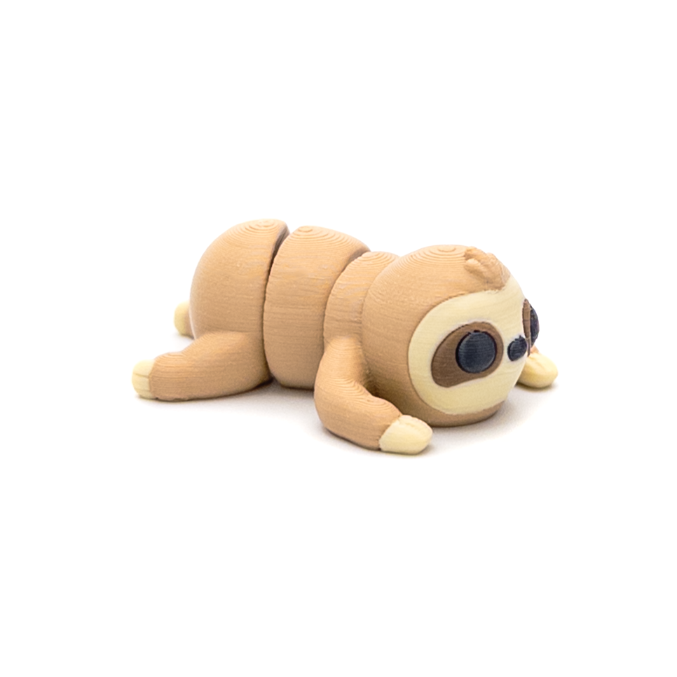 3D printed mini sloth fidget creature