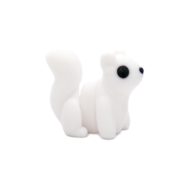 3D printed mini white squirrel fidget creature
