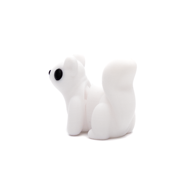 3D printed mini white squirrel fidget creature