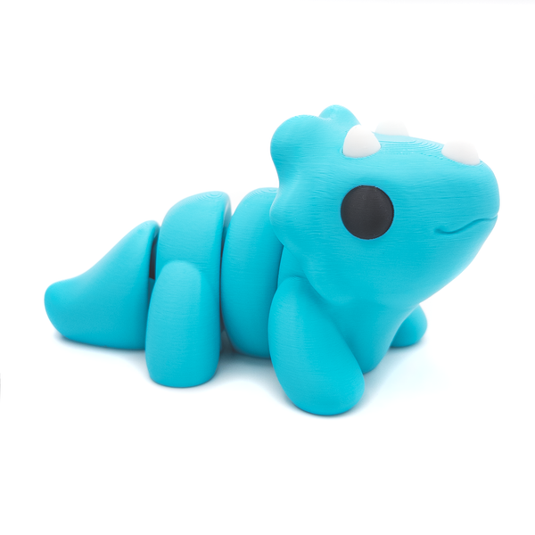 3D printed large triceratops fidget creature