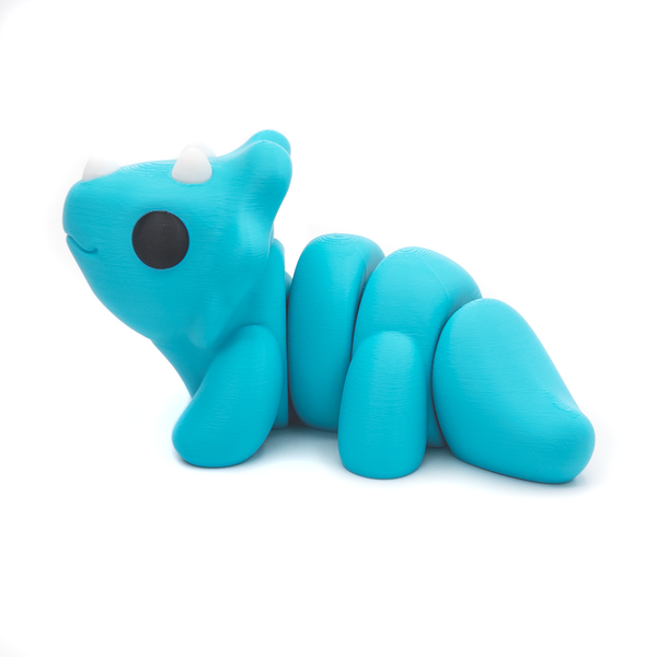 3D printed large triceratops fidget creature
