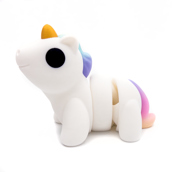 3D printed large unicorn fidget creature