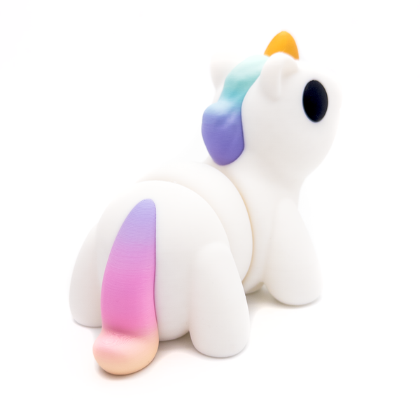 3D printed large unicorn fidget creature