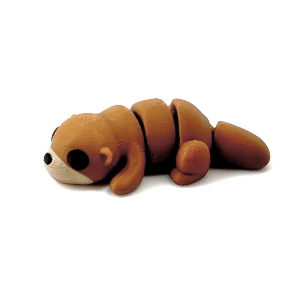 3D printed otter mini fidget creature one that is on its tummy
