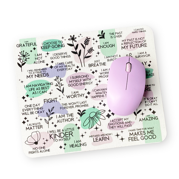 positive affirmations mouse pad featuring uplifting daily reminders