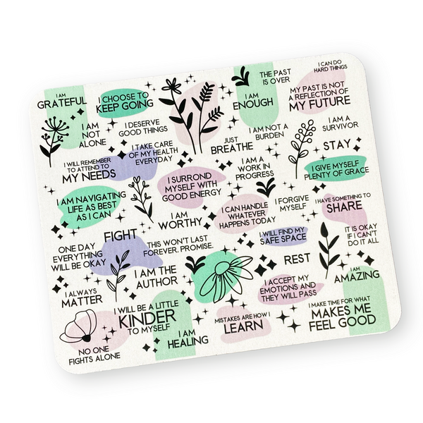 positive affirmations mouse pad featuring uplifting daily reminders