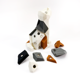 3D printed sitting cat magnet puzzle partially disassembled showing magnet connections