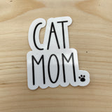 Cat Mom with Paw Print Sticker
