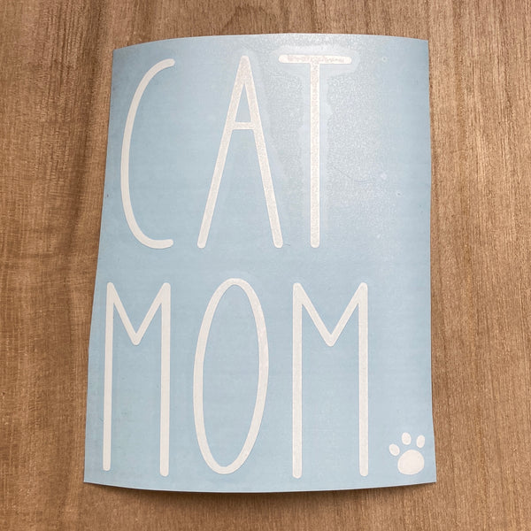 Cat Mom with Paw Print Decal