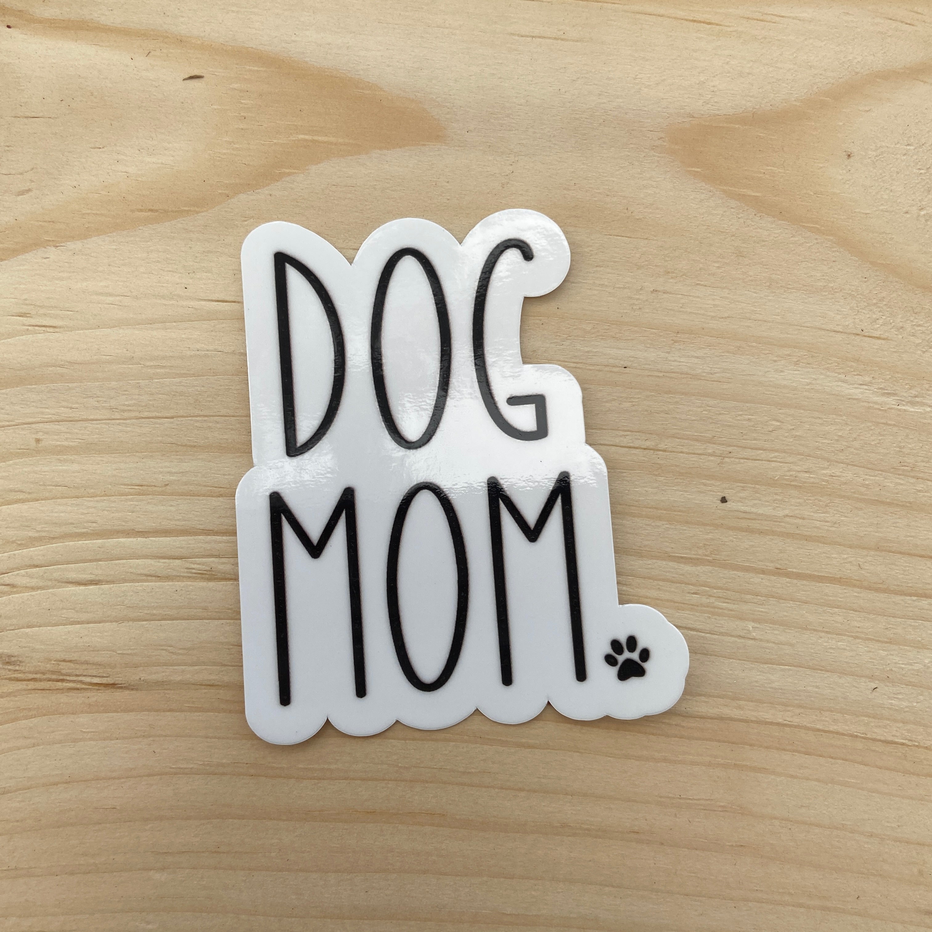 Dog Mom with Paw Print Sticker