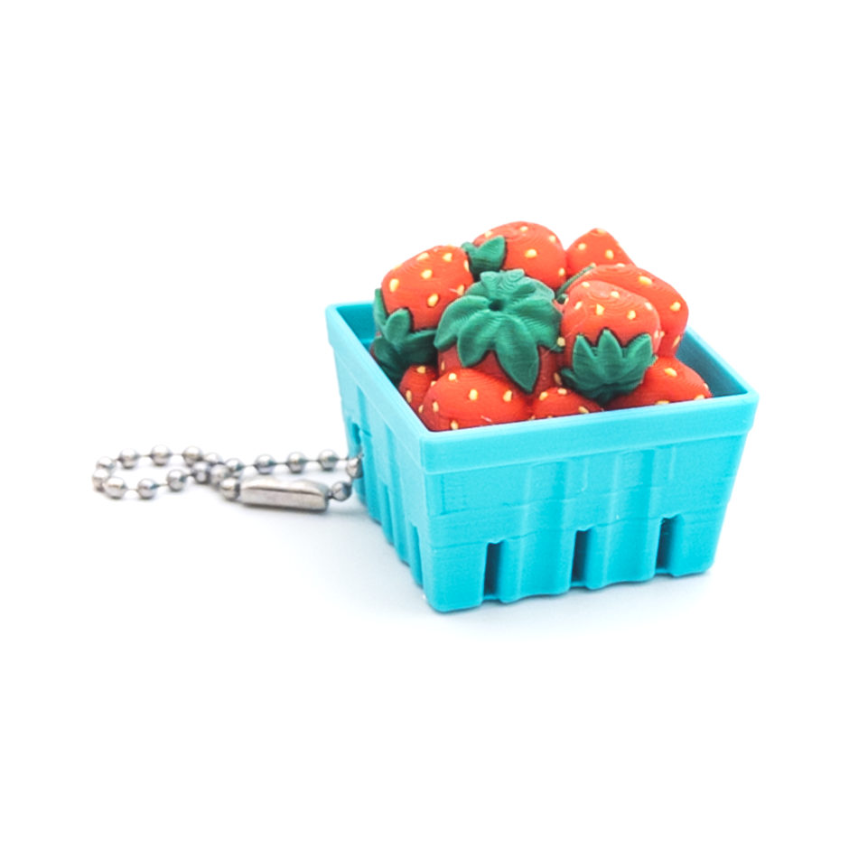 Basket of Strawberries Clicker Keychain