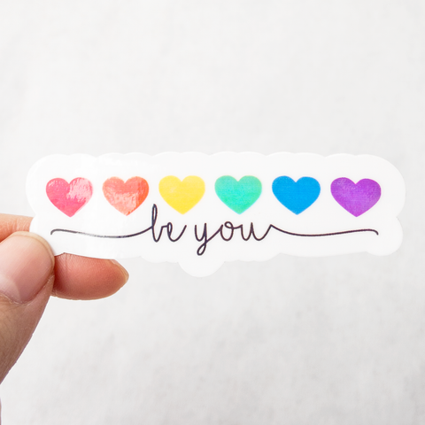 Be You Rainbow Hearts Sticker