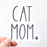 Cat Mom with Paw Print Sticker