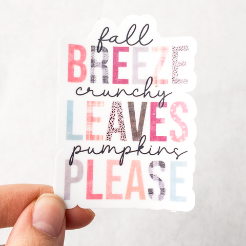 Fall Breeze Crunch Leaves Sticker