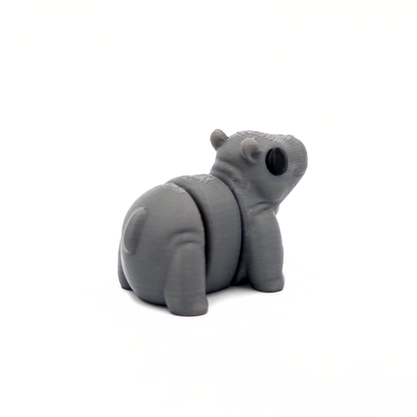 3D printed mini hippo fidget creature