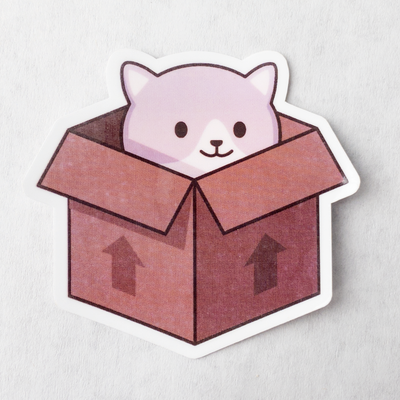 Cat in a Box Sticker