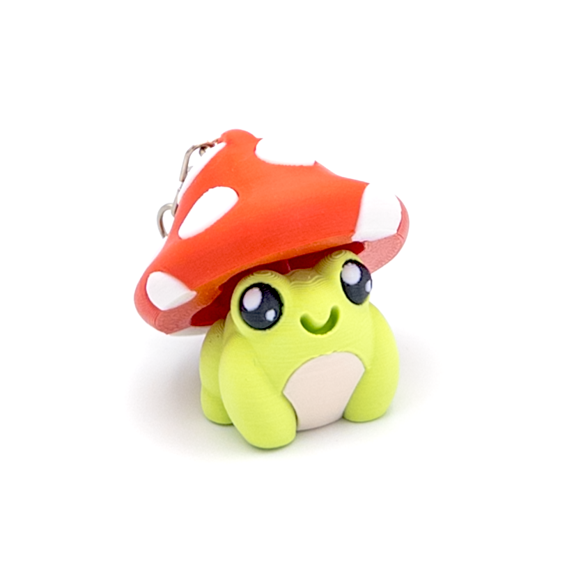 Mushroom Frog Clicker Keychain