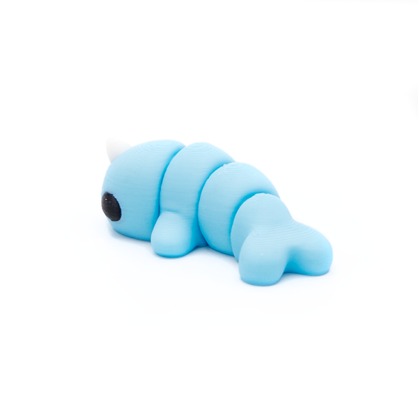 3D printed narwhal mini fidget creature