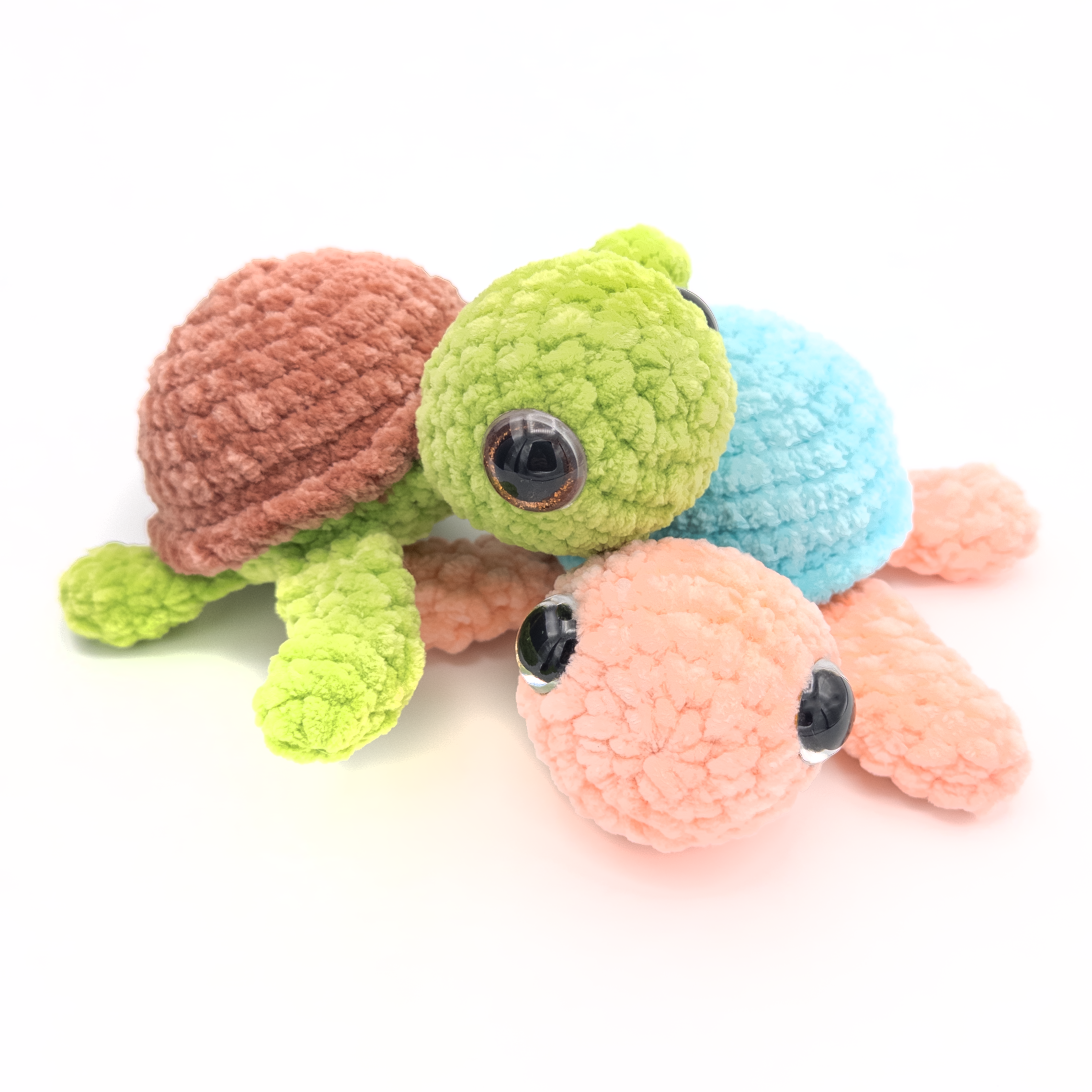 Two Sea Turtle Crochet Amigurumi Stuffed Animals
