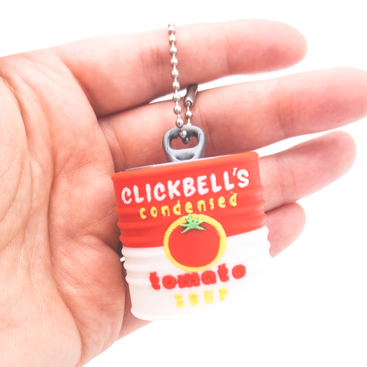 Can of Tomato Soup Clicker Keychain