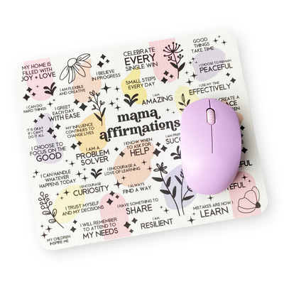 mama affirmations mouse pad featuring daily reminders for moms