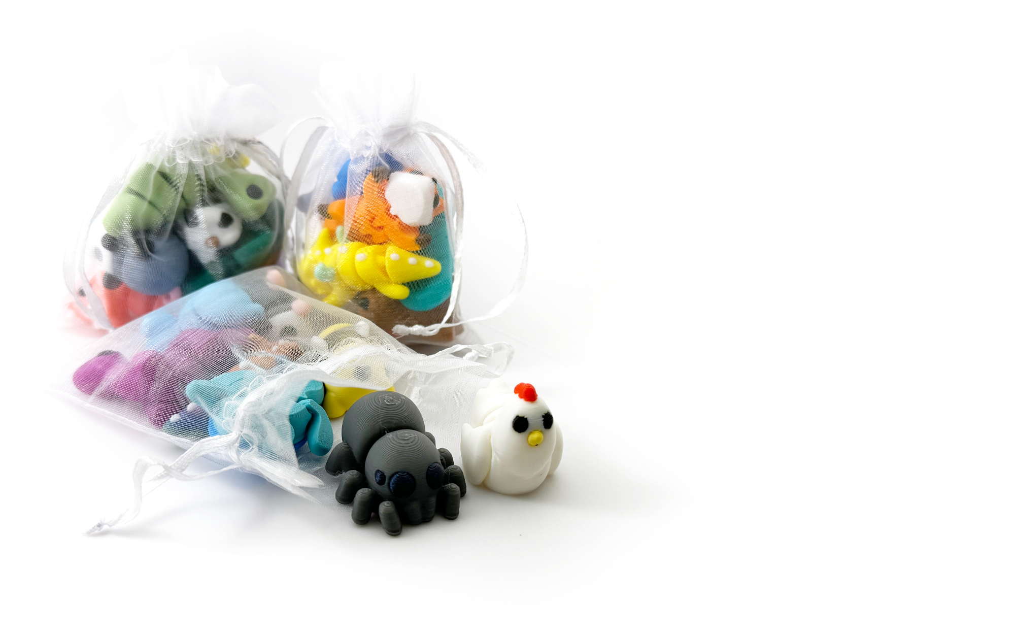 3 pouches of mini fidget creatures