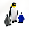 1 adult and 2 baby 3D printed penguin magnet puzzles fully assembled