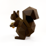 3D printed squirrel magnet puzzle fully assembled facing backwards showing tail