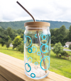 Glass Can Cup with Bubbles