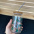 Glass Can Cup with Pine Trees with Snow