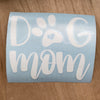Dog Mom with Heart Paw Print Decal