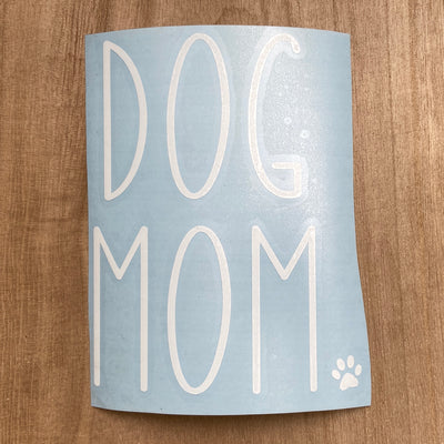 Dog Mom with Paw Print Decal