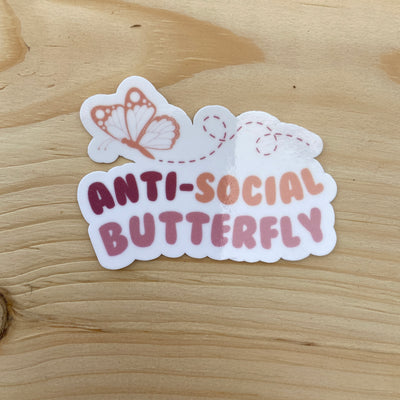 Anti-Social Butterfly Sticker