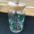 Glass Can Cup with Pine Trees with Snow
